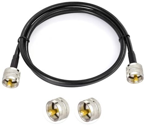 Superbat 1m PL259 Überbrückungskabel Low loss UHF VHF Kabel 50 Ohm CB Funk kabel, UHF Stecker zu Stecker für CB Radio, Antennenanalysator, Wlan, SWR Meter, Amateurfunk, Kurzwellenradio