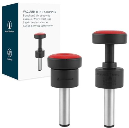KITCHENDAO 2-in-1 Vacuum Wine Stopper - Built-In Pump with Date Marker, Reusable Wine Preserver and Sealer, Easy to Release Set of 2
