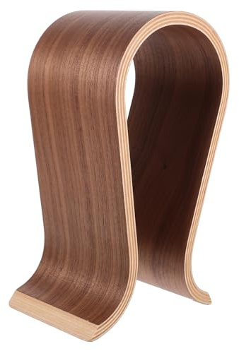 jojofuny Wooden Headphone Stand with U Shape Design for Sturdy Earphone Holder and Tidy up Table Space, Punch Free Brown Headset Rack Suitable for Gaming and Office Use