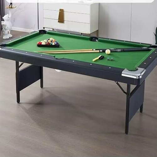 6 Fuß tragbarer, zusammenklappbarer, platzsparender Billardtisch für Spielzimmer zu Hause, Spielzimmer für Kinder und Erwachsene, Wohnzimmer, Spielzimmer, Spiel-Billardtische(Color:Green,Size:193*1