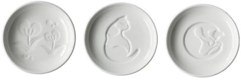 HOLIDYOYO 3piezas Plato De Cerámica Redondo Para Salsas Para Vinagre y Salsa De Soja Diseño Creativo y Decorativo Para Mesa Utensilio De Cocina Para Hogar y Restaurantes