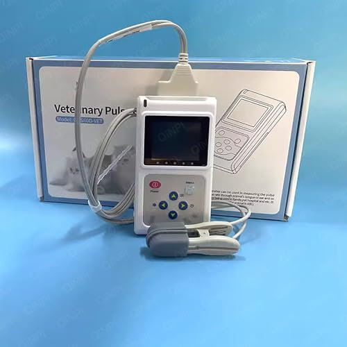 Oxymètre vétérinaire portable, capteur SPO2 auriculaire/lingual, avec réglage de la luminosité de l'écran, téléchargement et stockage des données, fonction d'invite sonore, pour chien, chat, famille