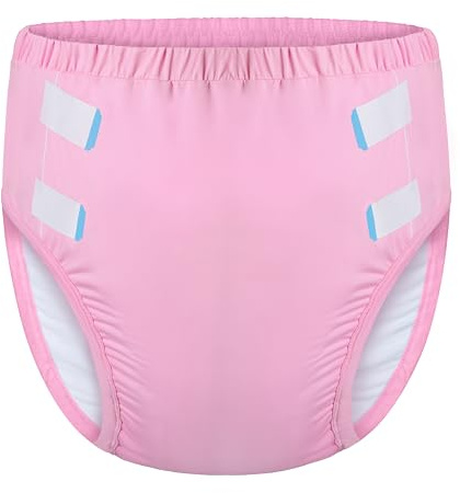 LittleForBig mjuka sidenunderkläder bekväma tvättbara återanvändbara Primary Comfort Cloth träningsbyxor för vuxna Rosa L