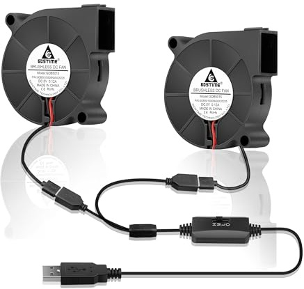 GDSTIME 2pcs 50mm Blower Fan 50 x 15mm USB Blower Cooling Fan