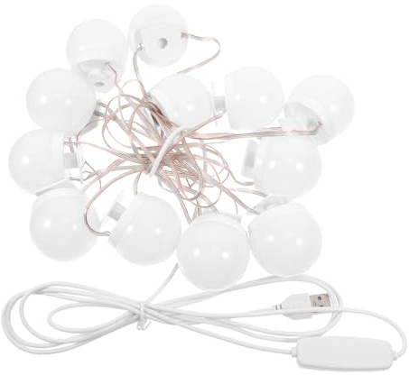 Sewroro 12 Pack Makeup Mirror Light Bulb USB Powered Vanity Lights Brightness Adjustable Mirror Front Light for Bathroom Dressing Table Cabinet Makeup and Art Display