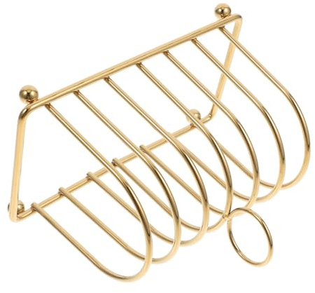ROMISBABA Support à Pain Grillé Multifonction Acier Inoxydable Doré Étagère Compacte Pour Pain Tranché Rangement Pratique à Poser Pour Cuisine Salon Ou Bureau