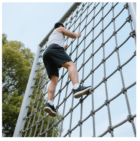 Klettern Cargo Net für Outdoor Seilleiter Kletternetz für Erwachsene Hindernisparcours Training 1 x 8m Baumhaus Zubehör
