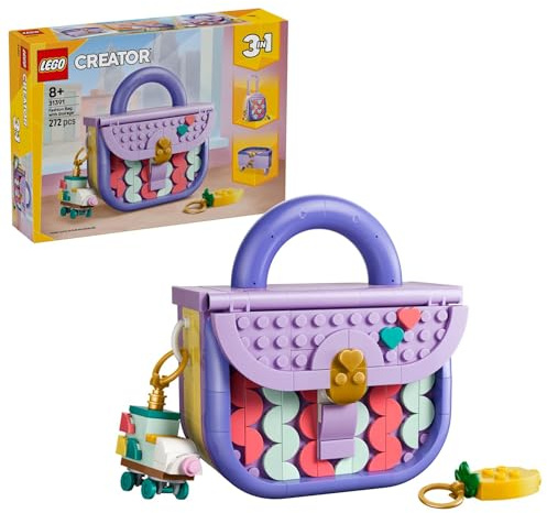 LEGO Creator 3-in-1-Set Modische Tasche mit Staufach - Modellbau mit 3 Bauoptionen: Handtasche, Koffer oder Schatulle - DIY Kinderzimmer Deko - Geschenk für Mädchen und Jungen ab 8 Jahren - 31391