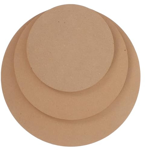 Housoutil Set 3 Pezzi Tavole di Legno Rotonde per Ceramica Superficie Liscia e Impilabile, per Tornio e Modellazione Artigianale di Ceramica