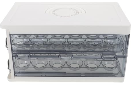 Organizador de Huevos para Frigorífico Plegable de 36 Compartimentos | Plástico Cubierto, Doble Cajón Abatible, Diseño que Ahorra Espacio y Seguimiento de Frescura