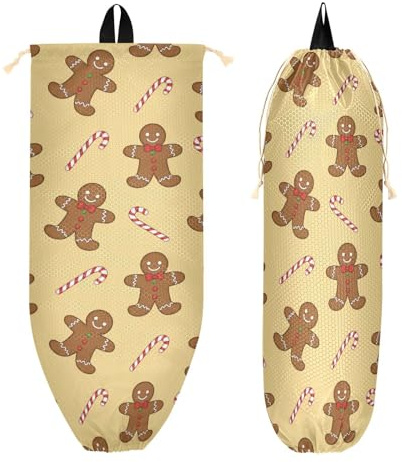 Sac à dos à cordon avec cordon de serrage et poches à fermeture éclair pour femme, fête, natation, Noël, pain d'épices beige