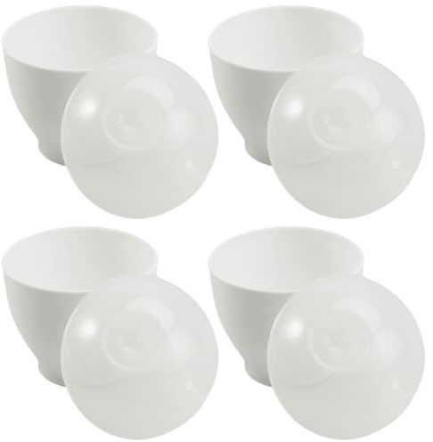 CRAFTHROU Cuociuova Accessorio da Cucina Affidabile 4 Pezzi per Microonde in Pp Bianco per Preparare Uova al Vapore a Colazione