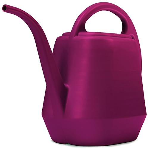 GiDeli Annaffiatoio da 4 litri, in plastica con beccuccio lungo, ideale per piante da interno, balcone e giardino, doppio manico ergonomico, irrigazione precisa