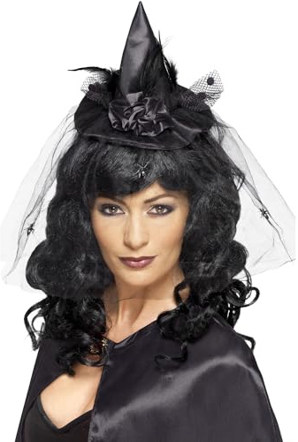 Smiffys pannband mini häxhatt, svart halloween