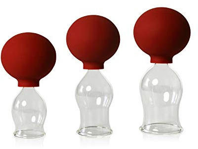Lauschaer Glas 3er Schröpfglas-Set mit Ball 30-35-40mm zum professionellen, medizinischen, feuerlosen Schröpfen mundgeblasen, handgeformt, Schröpfglas, Schröpfgläser