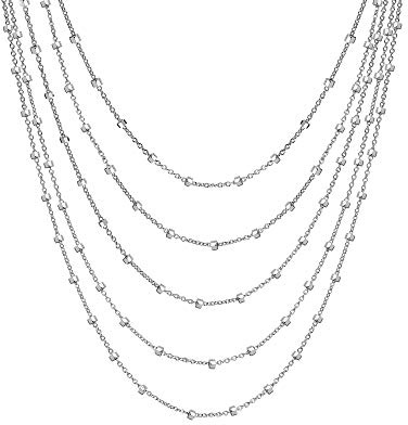 Tuscany Silver Damen Kugelkette Halskette Sterling Silber gestaffelt Glied 38cm/15zoll