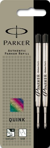 Parker Ball Point Pen Ink Refill Twin Pack Medium Black
