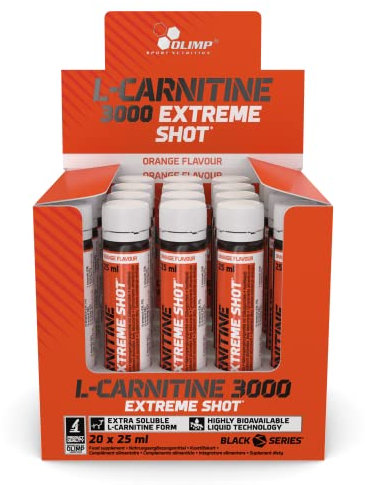 OLIMP SPORT NUTRITION Olimp Orange 25 ml L-Carnitine Forte 3000 Extreme Shot - Pack of 20 Shots