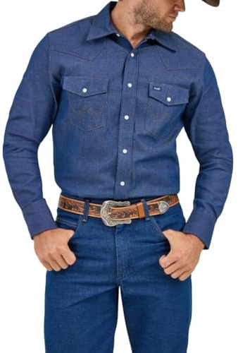 Wrangler herr Cowboy Cut Western långärmad snäpparbete skjorta fast finish Skjorta (1-pack)