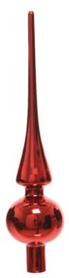 Christbaumspitze GLAS 26cm rot matt Baum Spitze Weihnachtsbaumspitze Baumschmuck