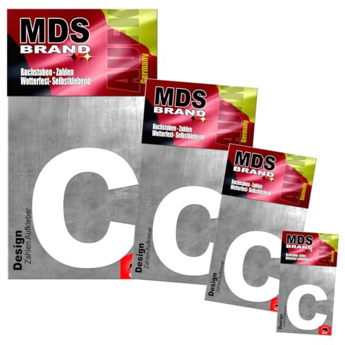 Buchstaben Aufkleber | Mega pack | 1x 15cm-10cm-8cm-5cm, Selbstklebende, langlebige Buchstaben für Briefkasten, Mülltonne & mehr | Perfekt für Innen & Außenanwendungen (Weiss-c)