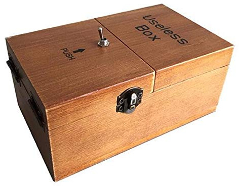 LEDGOO La boîte inutile se place dans une boîte à outils seule qui est entièrement assemblée dans une boîte à jouets en bois - Cadeau amusant pour les enfants.
