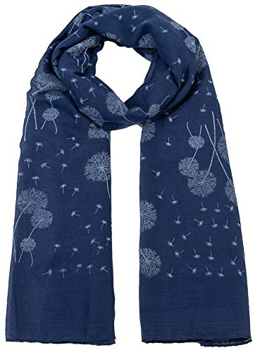 World of Shawls Dandelion Celebrity Designer Womens Scarf Shawl Wrap Ladies Long Scarf (Navy Blue)