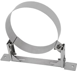 Fumio Coude de tuyau de poêle - T-Pièce - Housse anti-pluie - Rosace murale - Adaptateur - Accessoire pour poêle - Double paroi - Acier inoxydable (Support mural pour tuyau de poêle)