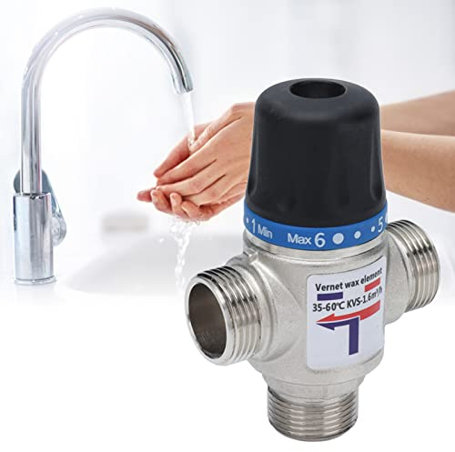Vanne d'eau de mélange thermostatique à 3 voies, dispositif de contrôle de température à coupure automatique, grande vanne de mélange de flux(G3/4)