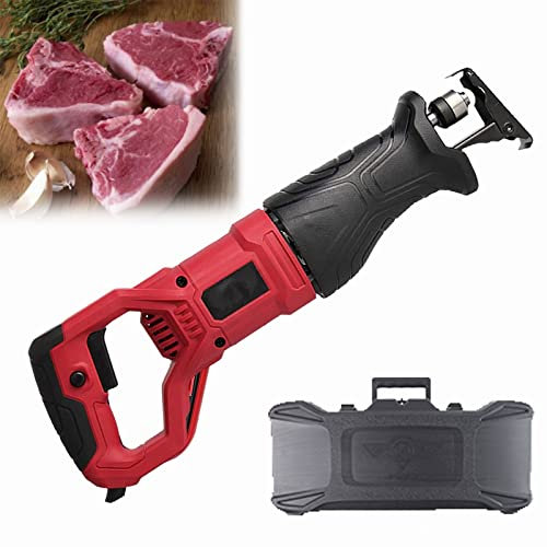 Scie Viande Boucher, 900W/1300W Professionnel Scie à Os électrique Boucherie pour Couper Les Os et Viande Congelée, Multifonction Couteau Boucher pour le Supermarché/le Restaurant(Color:Red,Size:900W)