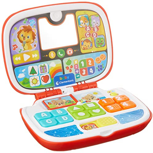 Baby Clementoni Baby-Laptop Tierfreunde - Spielzeug für Babys & Kinder ab 9 Monaten mit Ton- & Lichteffekten - Sensorik- & Motorikspielzeug für Kleinkinder, 59286 von Clementoni