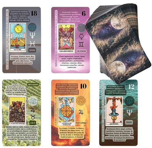 Witchy Cauldron Jeu Tarot Divinatoire Francais Debutant - 78 Cartes Voyance Rider-Waite-Smith avec Mots-Cles | Guide et Oracle