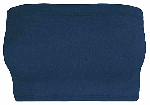 Top Linen (NW) Ltd Women Bandeau Bra Crop Top - Comfortable Strapless Boob Tube for Girls, Women & Ladies- Sexy Stretchy Wrapped Breast Bra - Made in UK (Navy, M/L)