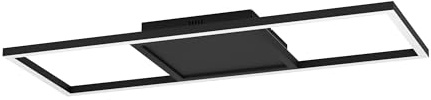 EGLO connect.z Smart Home LED Deckenleuchte Calagrano-Z, ZigBee | App und Sprachsteuerung Alexa, warmweiß-kaltweiß, RGB Backlight, dimmbare Metall Deckenlampe in Schwarz, 64 x 24 cm