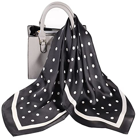 KOOYOL Mujer Bufanda Seda Fulare Pura Mora Panuelo Fulares Bandanas Ligero Para Damas Cabello Cabeza Cuello Cuadrada Polyester Turbante