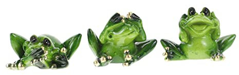 Happyyami 3pcs Lifelike Artificial Frogs Garden Decorations Animal-shaped Adornments for Home Office Decor
