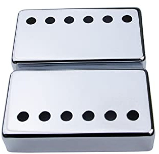 Guyker Humbucker - Funda para pastilla (50 mm/52 mm de distancia entre postes) - Juego de marco de cuproníquel y pastillas de mástil para guitarra eléctrica Les Paul LP Style, cromada