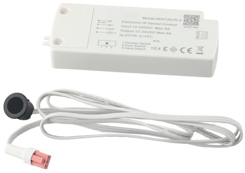 for MINI PIR Sensor Indoor, Electronic IR Motion Sensor Switch Touchless Light Switches On/Off for Kitchen Cabinet Cupboard Wardrobe