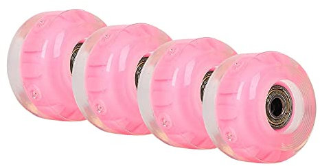 Skateboard Rollen 4 STÜCKE Leuchten Skateboard Longboard Räder in der Nacht 82A for Quad Roller Skate Skateboards Zubehör Ersatzteile Skateboard-Räder (Color : Pink)