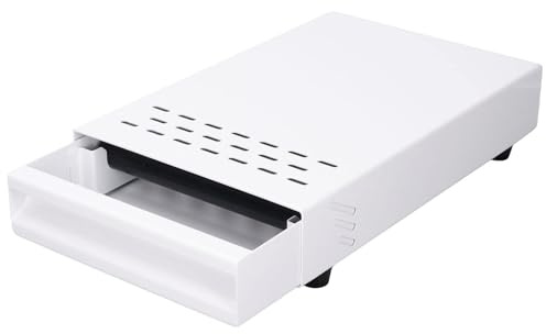 Detachable Coffee Knock Container Drawer, Stainless Steel Thickened Coffee Residue Powder Box for Household Shop, Rust Resistant Coffee Knock Box Drawer for Home, Office (White)