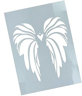Schablone Flügel mit Herz - Wandschablone Stencil Flügelschablone Engel Malschablone - Malerei Airbrush Backen Deko Kaffee Scrapbook - zAcheR-fineT (DIN A5)