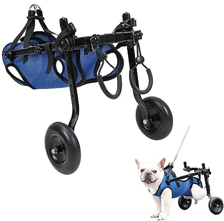 Hunde-Hinterbein-Rollstuhl, geeignet for die Hinterbeine/Hinterfüße kleiner Hunde und Katzen, Gehhilfe for Hunde-Kinderwagen, Hilfsfahrzeug for behinderte Hunde, Hinterbein-Übungsfahrzeug for Hunde un