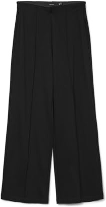 VERO MODA Vmeva Hw brett dra på byxa Ts tygbyxor, svart, XL/32L, Svart, 58/XL/L