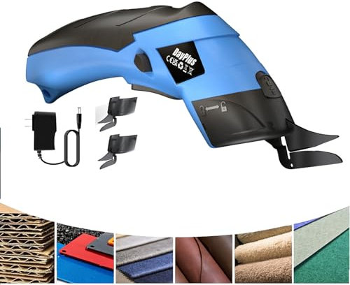 Ciseaux électriques pour tissu avec batterie 2,0 Ah, ciseaux électriques pour tissu, tissu, papier, cuir, carton