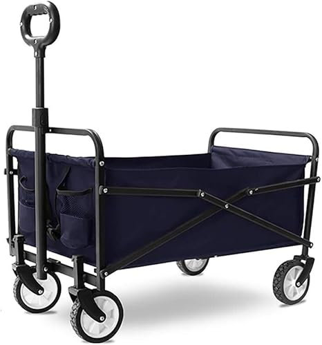 Einkaufswagen, zusammenklappbar, ultraleicht, Einkaufswagen, Aufbewahrungswagen, Gartenwagen, robuster Wagen, multifunktional, für Outdoor, Camping, Picknick, Familienreisen, Strand, Bollerwagen/Hel