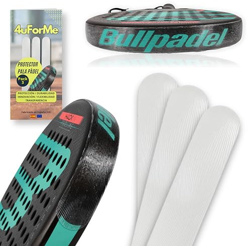 4uForMe Protector Pala de Padel - Protector Pala Padel Transparente con Textura Rugosa [ Pack 2 y 3 uds ] Padel Accesorios - Protector Padel Duradero, Flexible, Ligero y Resistenten. 35 x 370 mm (2)
