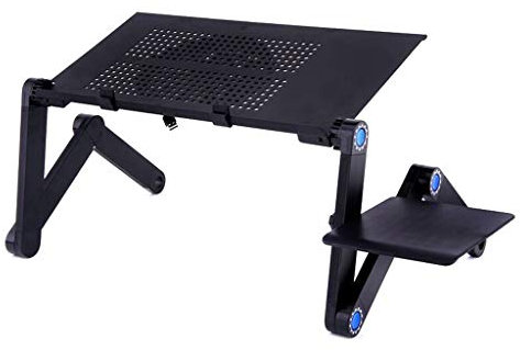 X-Institute Support réglable pliable en aluminium pour ordinateur portable avec ventilateur de refroidissement et tapis de souris pour ordinateur portable