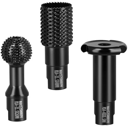 Angle Grinder Wood Carving Tools 3Pcs, Spherical Rotary Grinding Head Angle Grinder Attachments Power Carving Tools for Woodworking Slotting Polishing & Grinding for 115/125 Angle Grinders M14 Thread