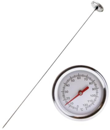 Colcolo Thermomètre de sol pour compost, outil de jardinage, facile à lire, plage de 0 à 120 °C, thermomètre de test de sol pour sol de jardin extérieur