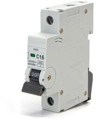 Disjoncteur automatique compact 1 pôle, 16 A, courbe C, gris. Idéal pour la protection des circuits électriques dans les espaces restreints. Efficacité et sécurité dans un petit appareil.
